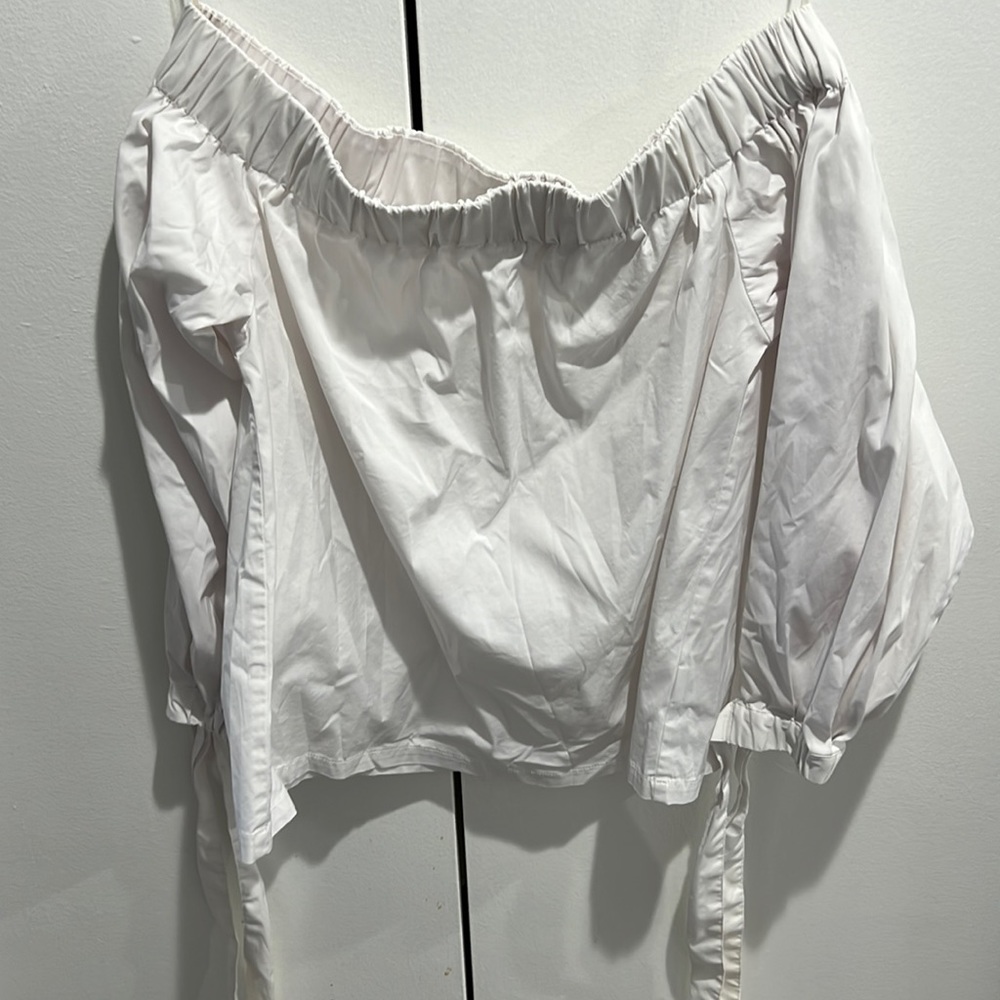 7 for all mankind off-shoulder top
